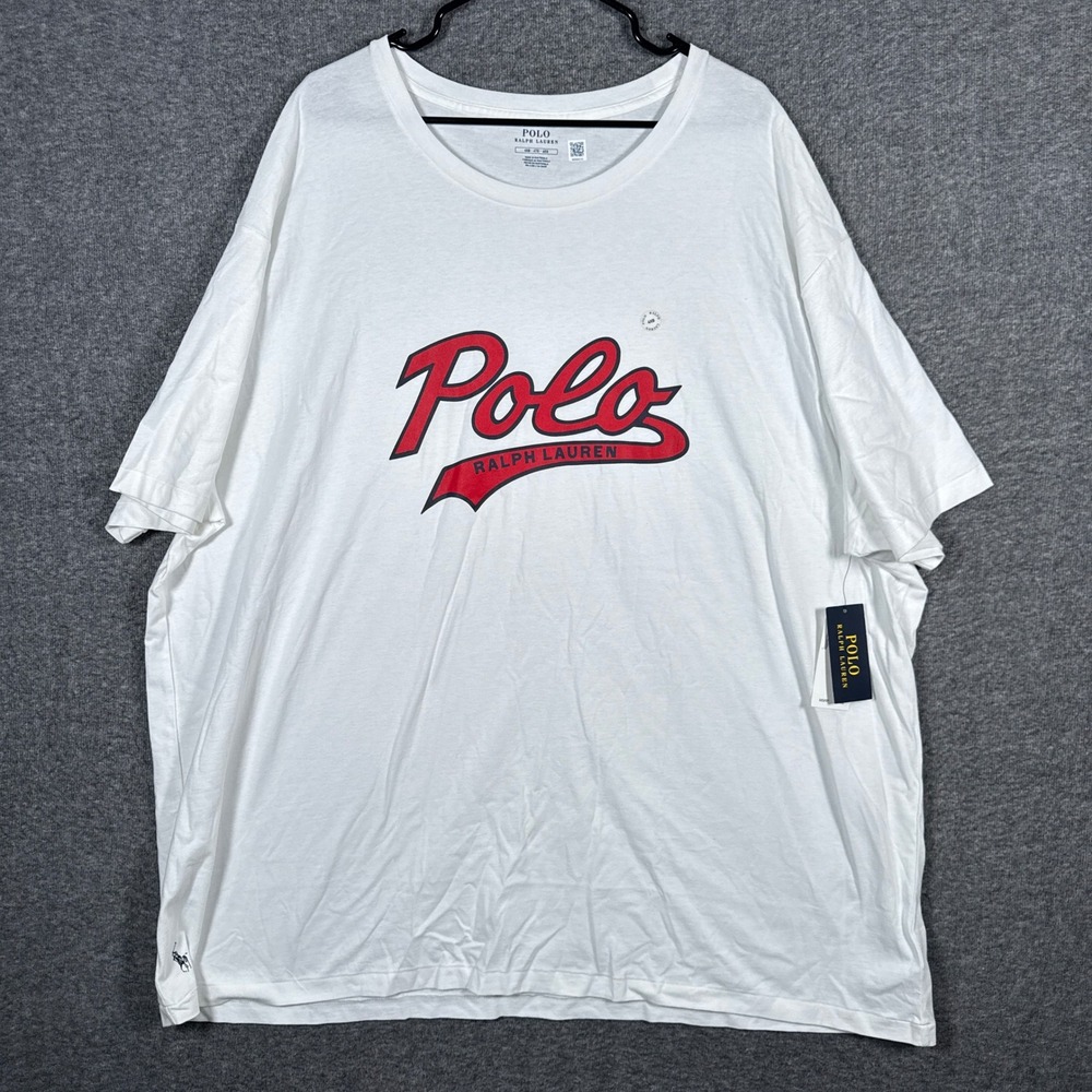 NEW Polo Ralph Lauren T-Shirt Mens 4XB White Script Graphic Logo Tee NWT